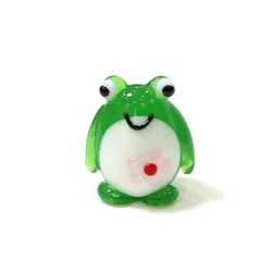 2pcs Custom Japan Style Cute Glass Frog Mini Figurines Ornaments Easter Cartoon Animal Tiny Statues Home Desk Fairy Garden Decor