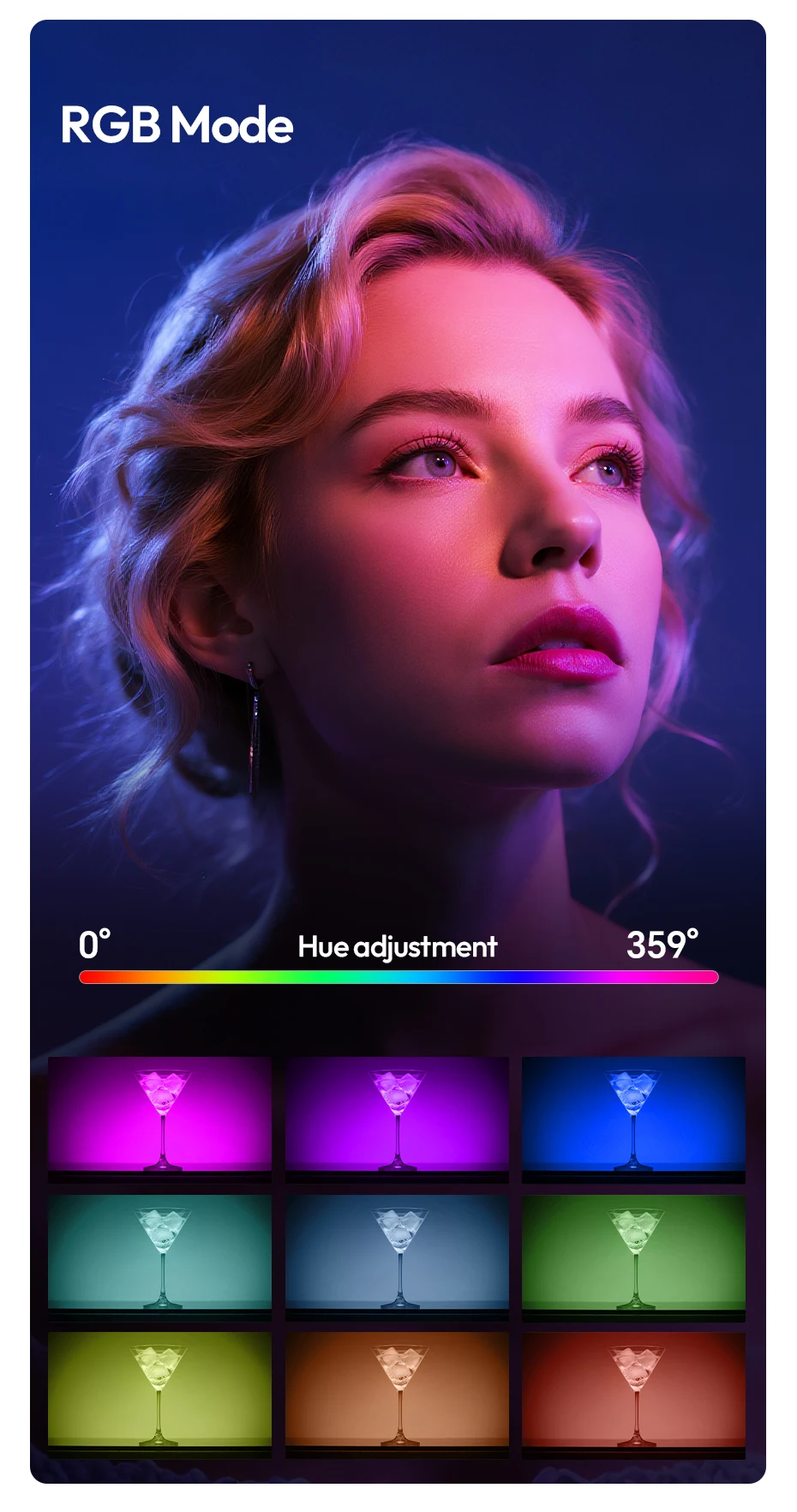 Ulanzi C10RGB Pocket Power 10W RGB-Videoleuchte 1800K-9000K Bi-Color-LED-Licht für Telefonkamera Stativ Video Vlog Fotografie – Detail 9