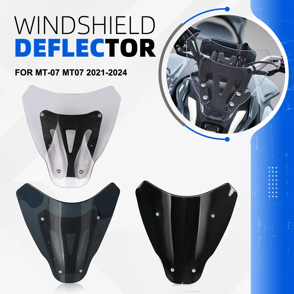 

MT 07 Windscreen For YAMAHA MT-07 MT07 2021 2022 2023 2024 Motorcycle Accessories Windshield Windproof Wind Screen Deflector