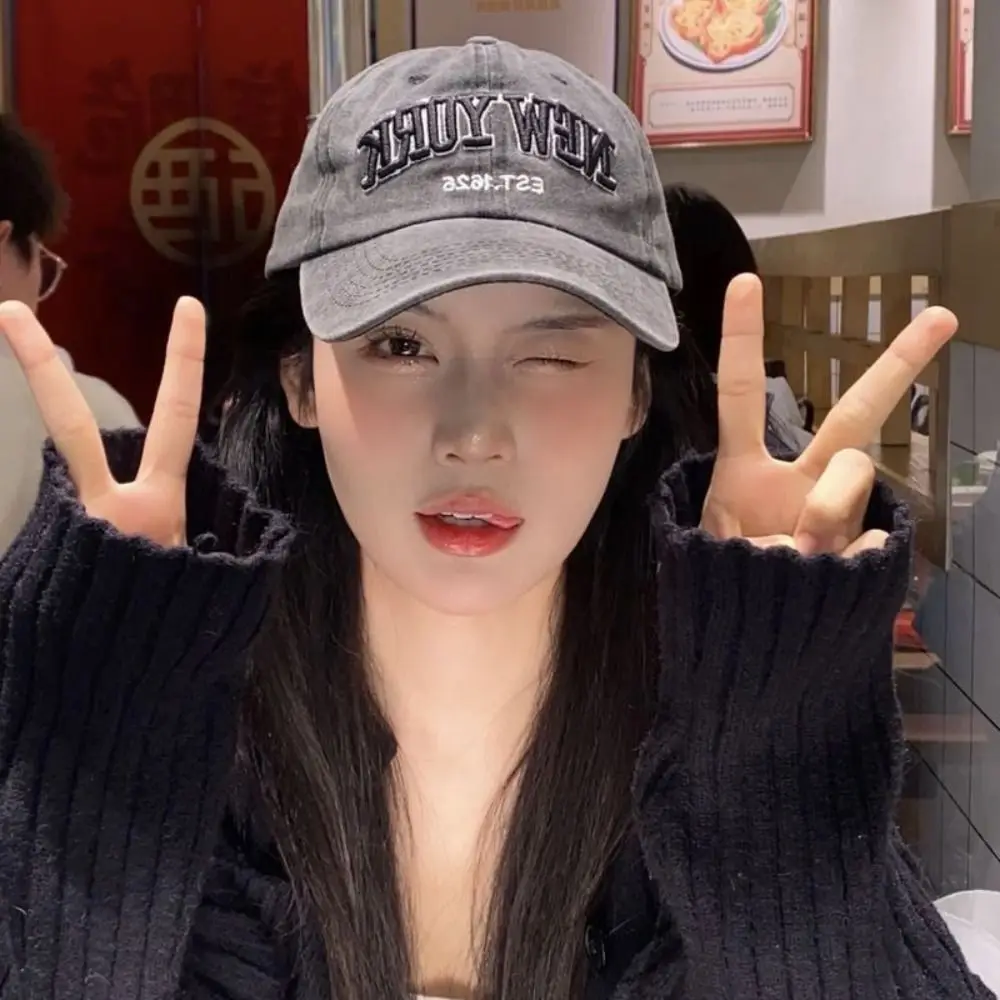 

Cotton New York Baseball Cap Washable Adjustable Sport Duck Tongue Cap Letters Versatile Letter Embroidery Sun Hats Unisex