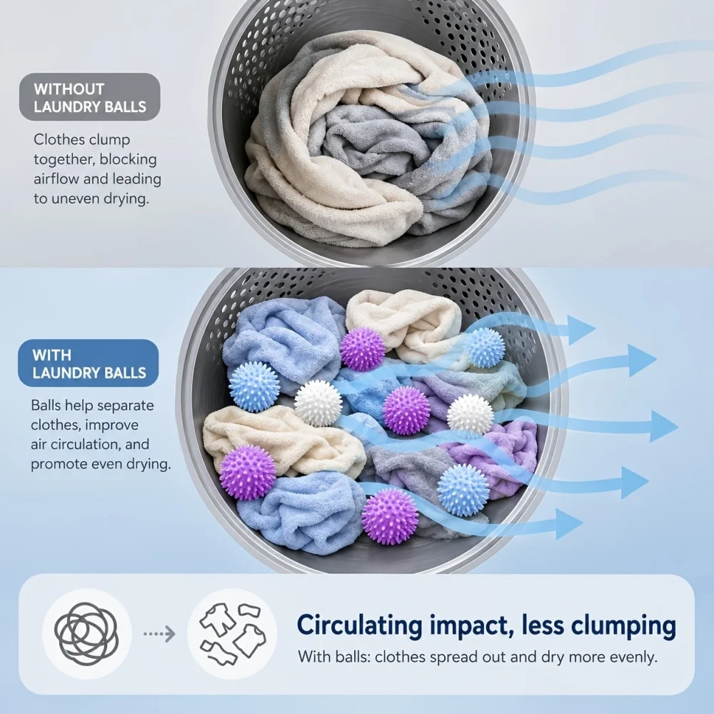 4Pcs Reusable Laundry Balls Gentle Cleaning Removes Dirt Hair Softens Clothes Prevents Tangling Durable PVC Mixed Colors