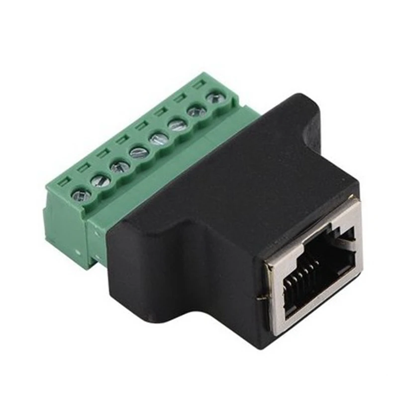 Rj45 to Screw Terminal Block 8p Connector Ethernet Rj45 Male Female to 8 pin Screw Terminal Network Adapter Cable for CCTV DVR