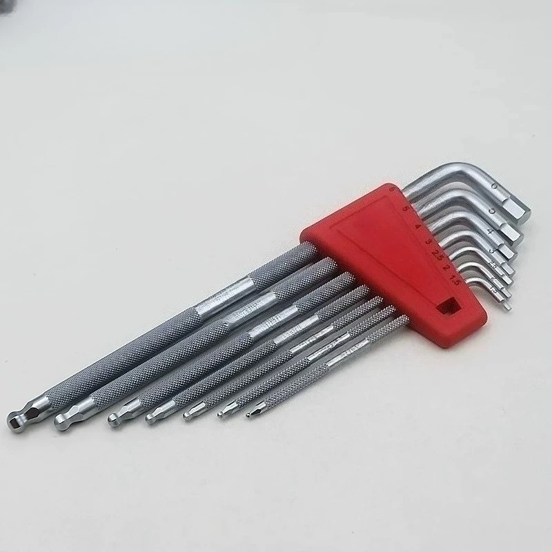 Hexagon Wrench Set Metric Extended Ball Head Knurling Anti-skid Tool
