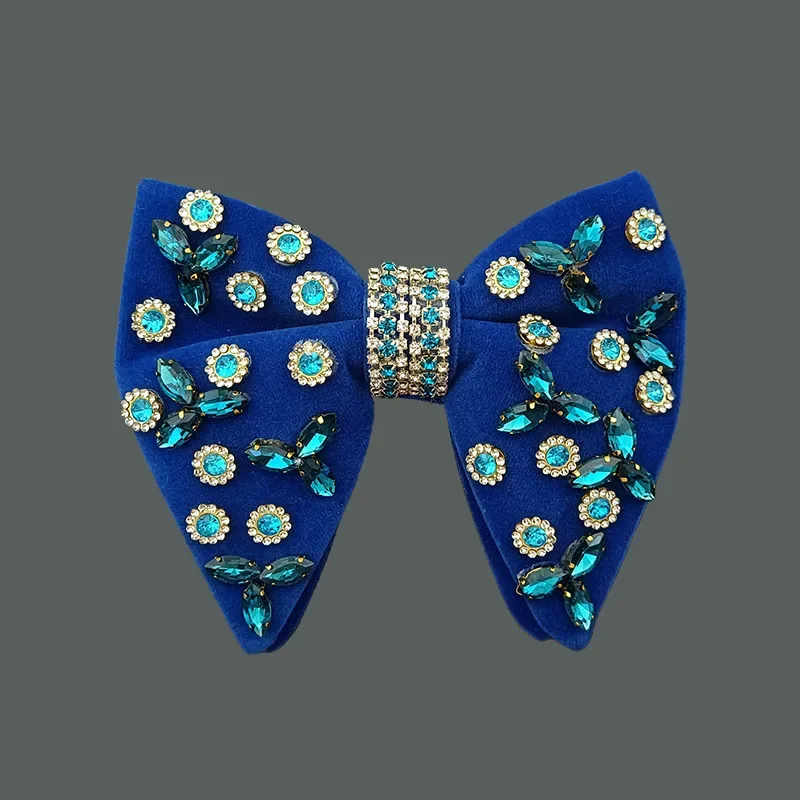 High-end Velvet Rhinestones Bow Tie for Men\'s Vintage Luxury Original Design Handmade Jewelry Gifts Men Wedding Dress Bow-tie