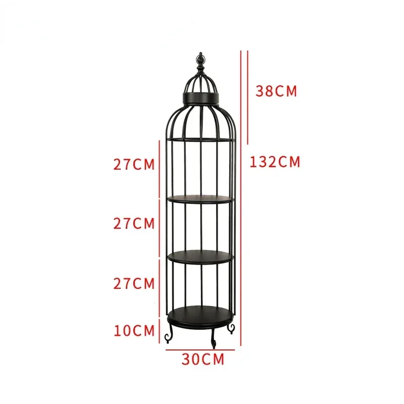 Nordic Storage Rack Birdcage Shelf Tripod Stand Waterproof Rust-proof Organizer Stylish Storage Solution Practical Organizer