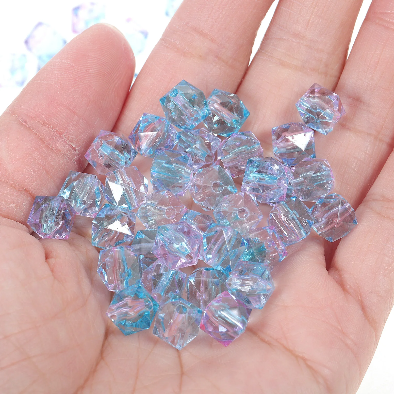 200 Uds. Cuentas pintadas de doble Color, espaciador geométrico acrílico, artesanía suelta DIY para hacer joyería, collar, pulsera, accesorios para el cabello