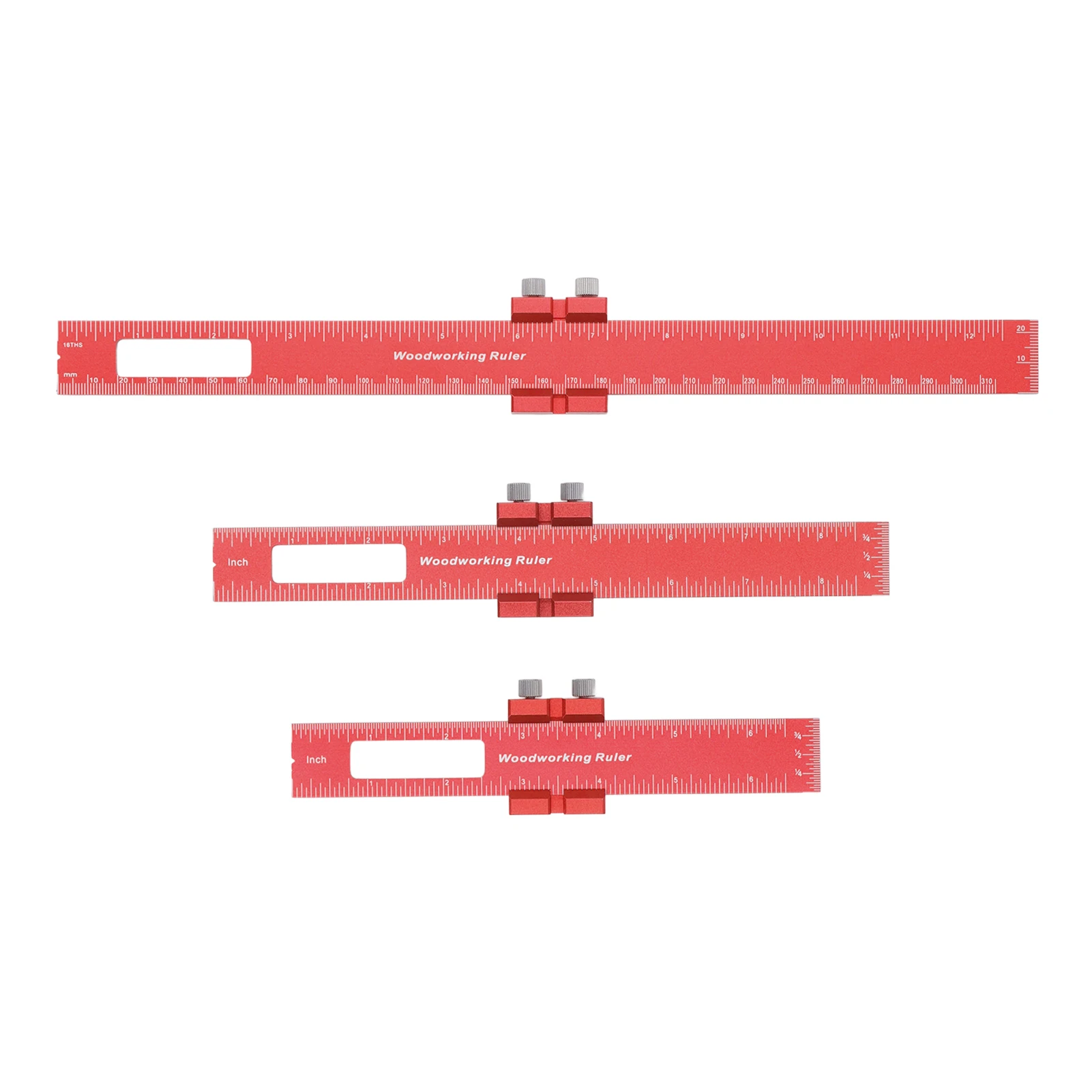 

Woodworking Ruler Accurate 6 8 12in Ruler Aluminium Alloy Metric Inch Measuring for Marking for Home Improvement