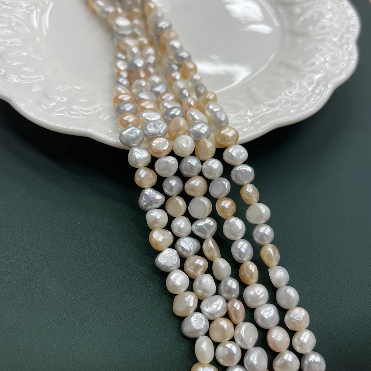 Multi Color Two Side Bright Natural Freshwater Pearl Bead 6-7mm Baroque Irregular Pearls for Handmade Necklace DIY Jewelry Craft