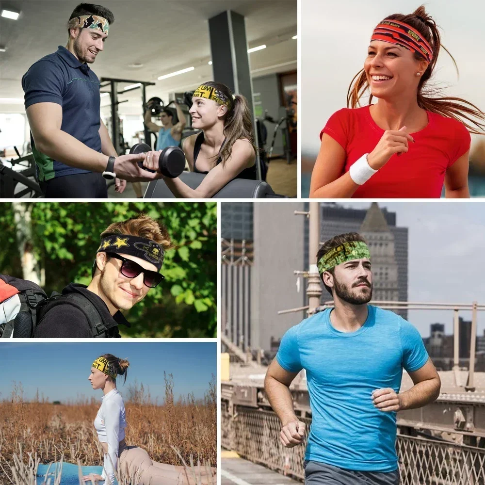 Gothic Skull Headband Sweat Bandage Sport Head Hair Band Workout Tennis Fitness Jog Basketball Running Scary Sweatband Women Men