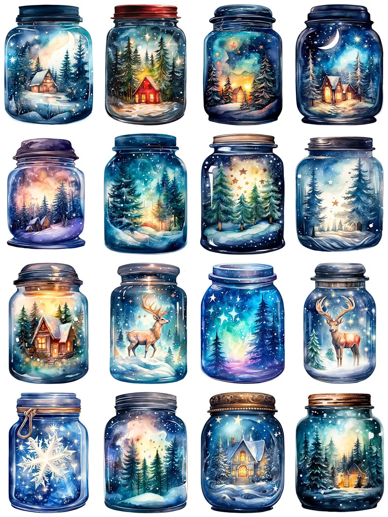 Christmas Magic Bottle Stickers Crafts And Scrapbooking stickers kids toys book Decorative sticker DIY Stationery