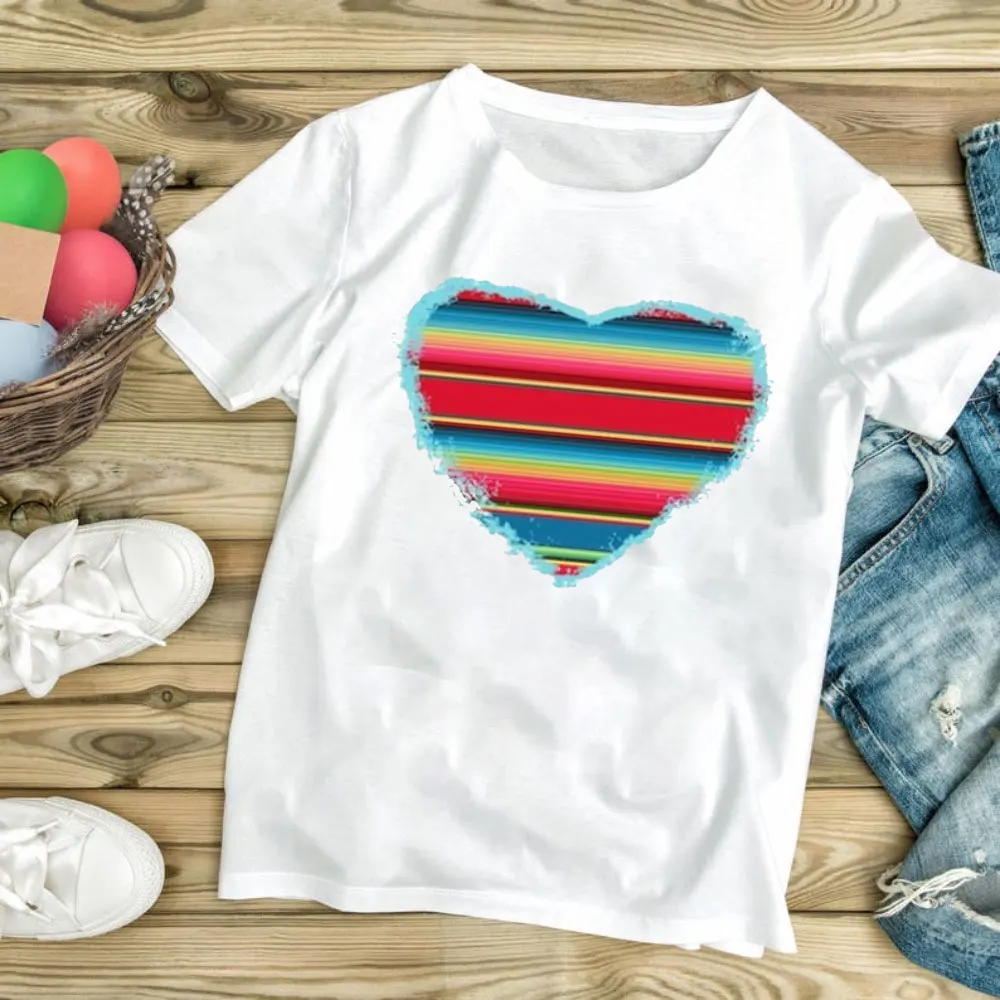 

Футболка с принтом серапе, ко Дню святого Валентина, в мексиканском и латинском стиле, модная, милая, унисекс, кавайные топы