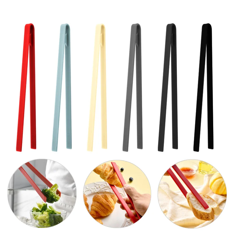 

Silicone Food Toast Tongs Trivet Tongs For Kitchen Tongs Non-slip Cooking Clip Clamp BBQ Salad Tools Grill Kitchen Accessories