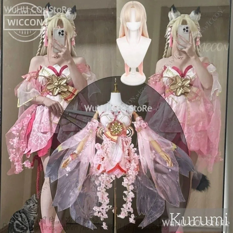 Kurumi NARAKA: BLADEPOINT Game Косплей Костюм Парик Genius Onmyoji Kurumi Сексуальная женская обувь для косплея Comic-Con Ролевая игра Персонаж