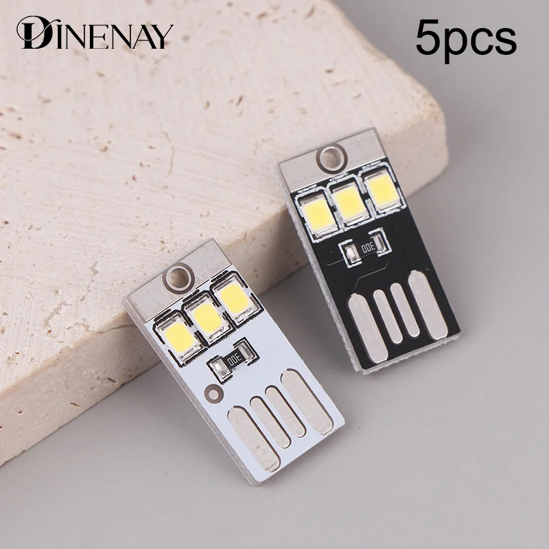 5pcs Mini Ultra Thin Mobile Usb Small Light Camping Light Baby Night Light Tools