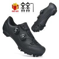 Zapatillas de ciclismo MTB para hombre, zapatos deportivos para moto de cross, calzado con Pedal SPD para bicicleta de montaña, zapatos planos de ciclismo todoterreno para hombre de carreras de velocidad
