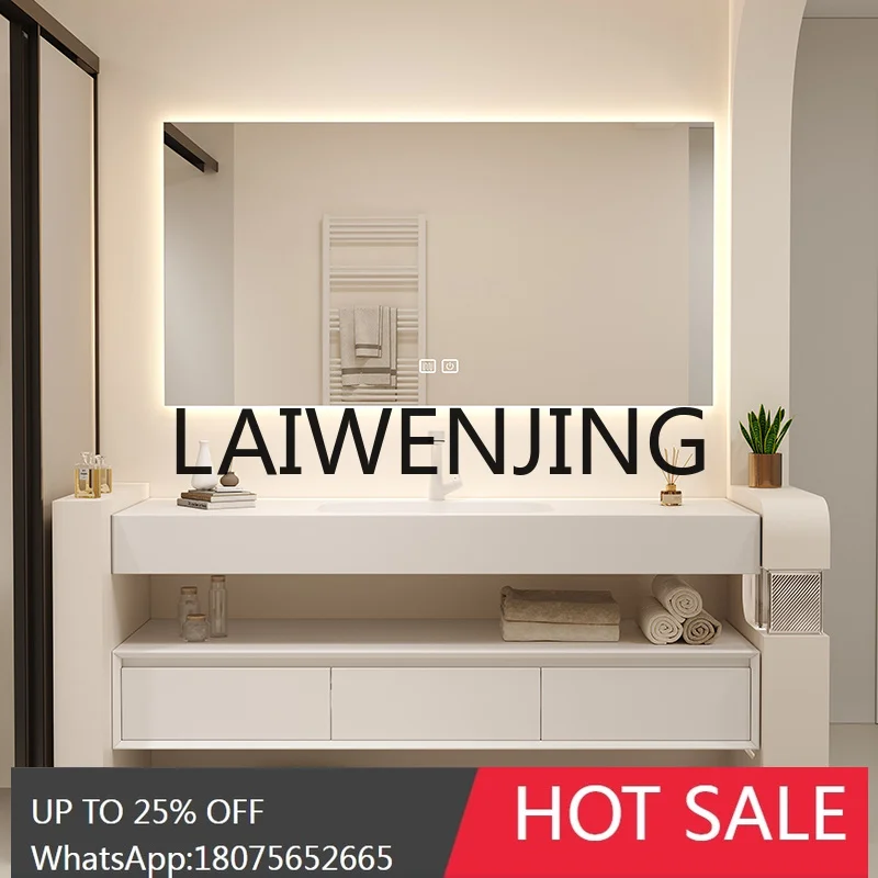 

RWJ Skin Feeling Integrated Double Pots Bathroom Cabinet Combination Washstand Customization