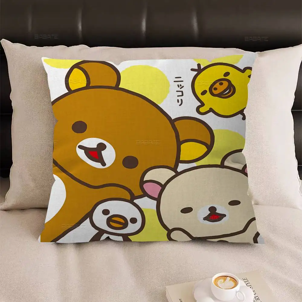 Cute Cartoon Rilakkuma Personalized picture text home decorative pillows Household Gifts 45x45cm 5
