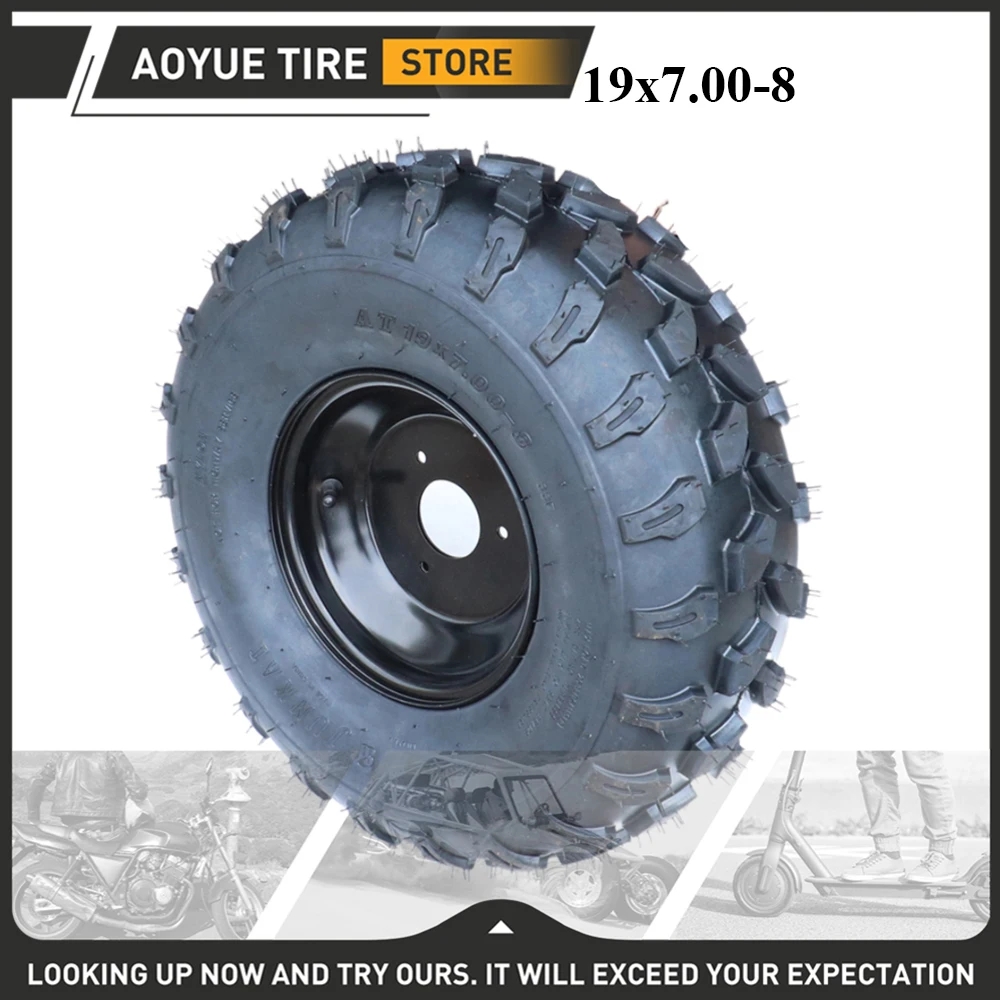 

8 Inch Inflatable Wheel 19x7.00-8 Tubeless Tire & Wheel Hub For ATV Buggy Quad Bike Mower Agricultural Machinery Tyre Accessorie