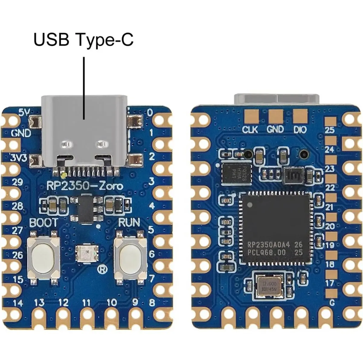 HDL 4PCS for Raspberry Pi Pico Board RP2040 TYPE-C / MICRO Dual-Core 264KB ARM Low-Power Cortex-M0+ Processor