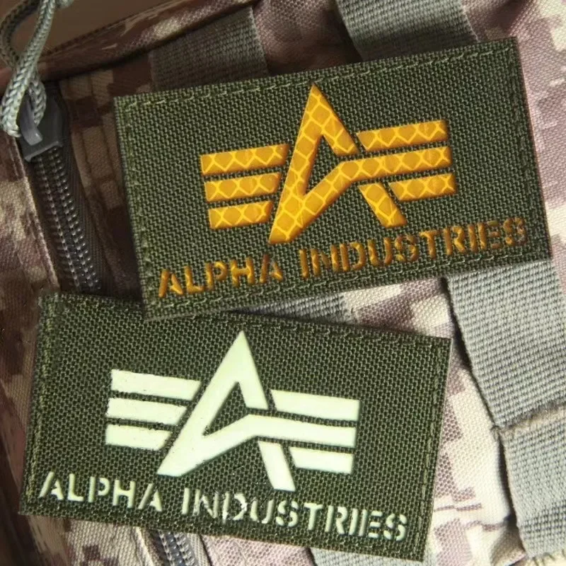 IR Alpha Armband Hook&Loop Patches Reflective Combat Applique Tactical Military Patch Morale Badge For Backpack Clothes Sticker