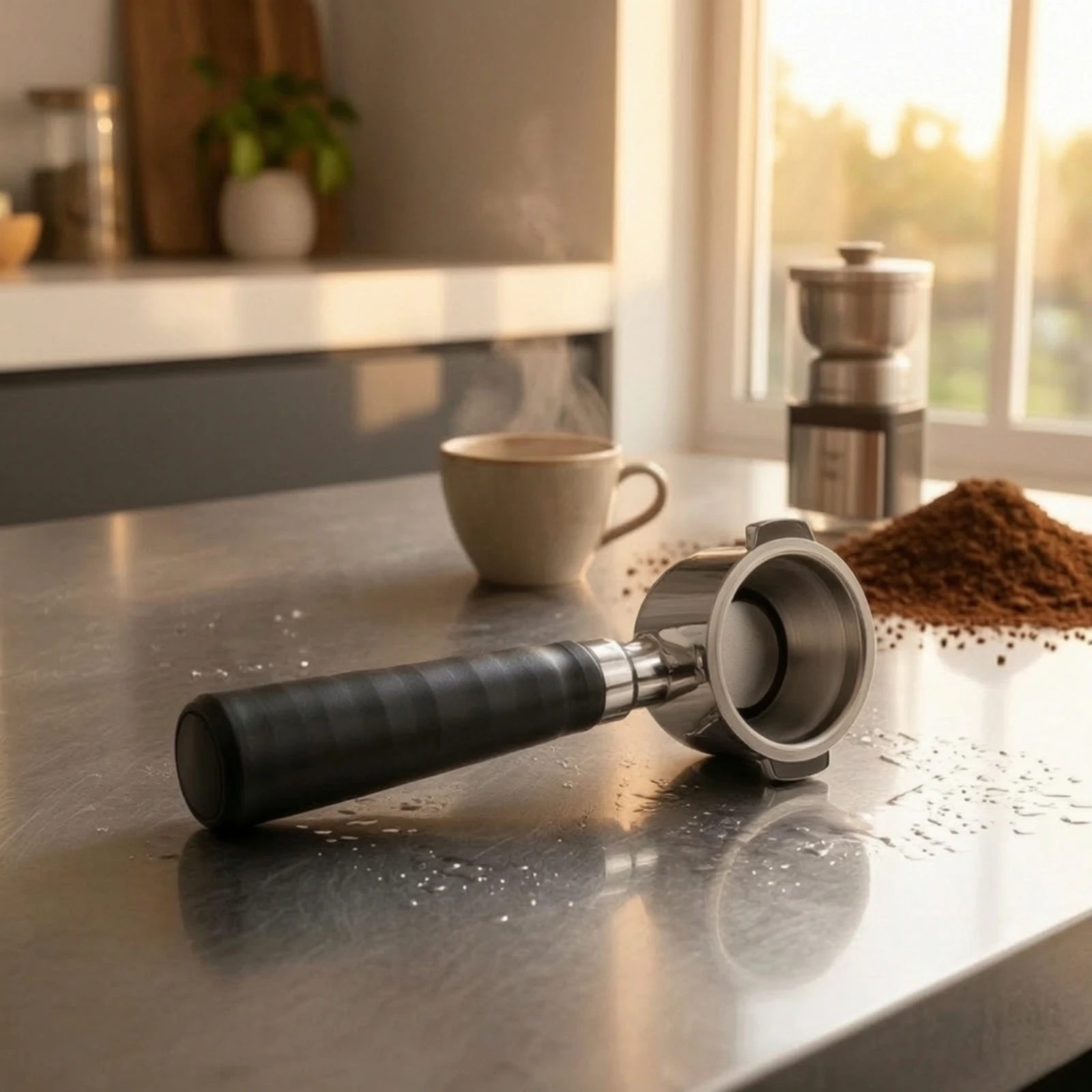 51mm Portafilter Stainless Steel Replacement Portafilter Handle Espresso Strainer Holder Richer Crema for Home Baristas