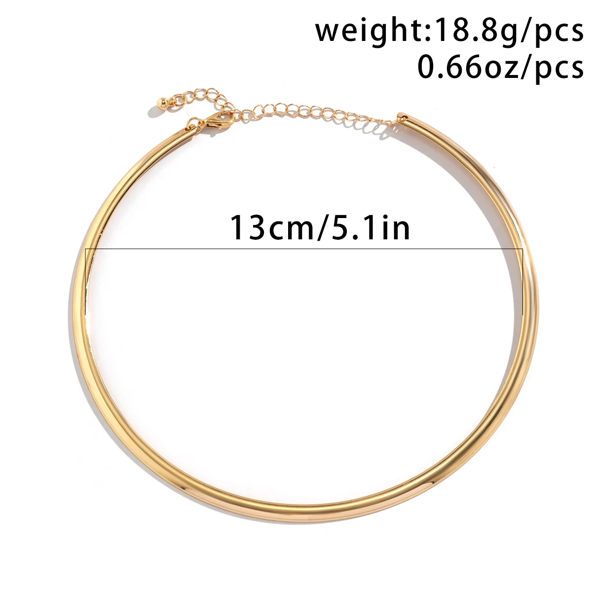 Salircon Minimalism Metal Smooth Round Torques Collar Necklace Fashion Women\'s Collar Choker Trend On Neck Party Jewelry Gift