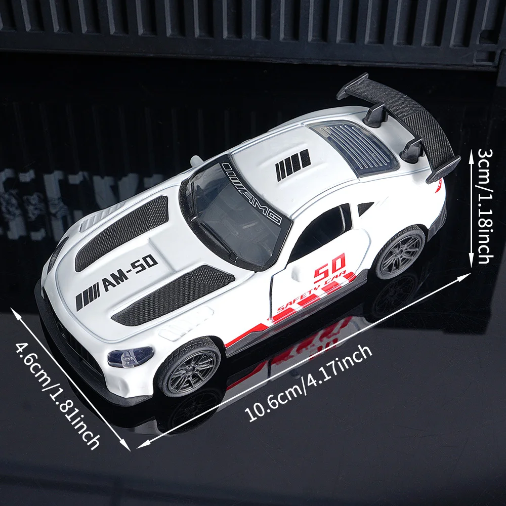 AMG Diecast Car Model, Alloy Sports Car Decor, White Collectible Vehicle with Openable Doors, Premium Ornament for Car Fans image 2