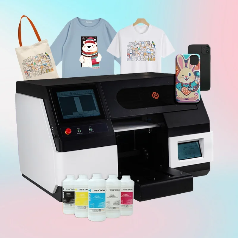 Desktop UV Flatbed Inkjet Printer Digital A3 High-Speed Automatic UV Printing Machines With Touch Screen For Leather Phone Case