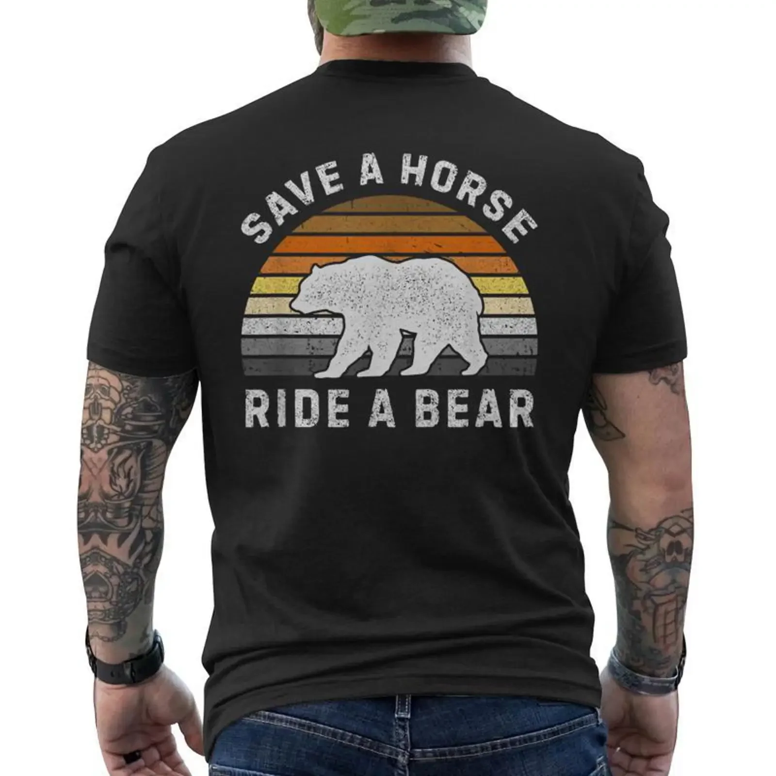 Communauté D'ours Bear Gay Pride T shirt imprimé au dos Cadeauxyz vintage Washed Comfortable Stylish Soft streetwear Versatile