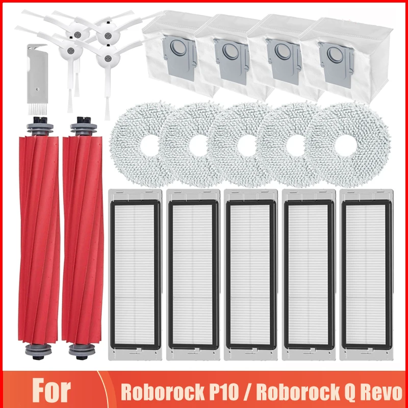 Roborock P10 Roborock Q Revo 로봇 진공 청소기 롤러 브러시 커버, 먼지 봉투 헤파 필터 부품, 걸레 천 액세서리