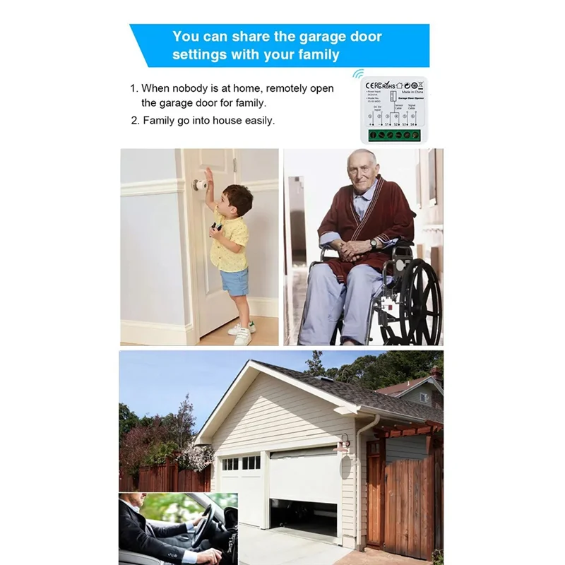 

AC57-Tuya Wifi Garage Door Opener Controller Mobilephone Remotely APP Control For Alexa Google Home For Voice Control