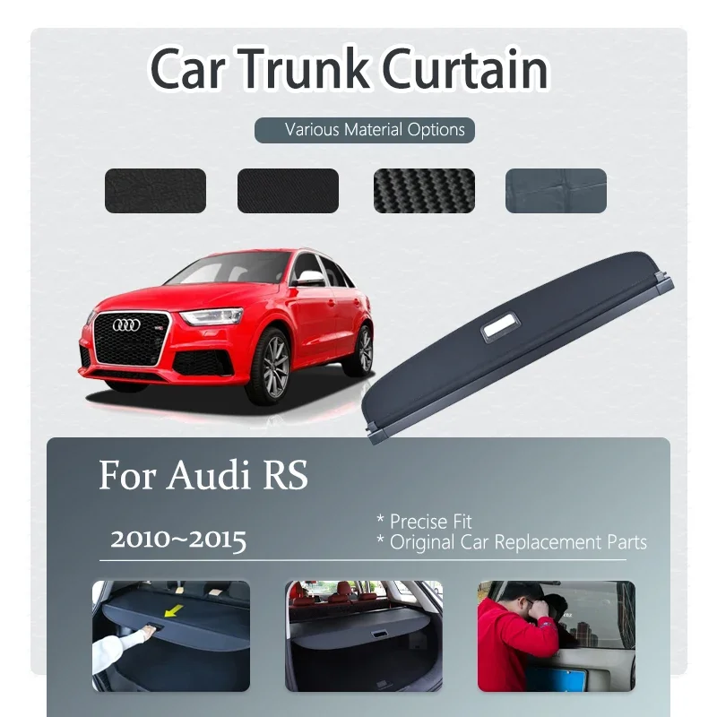 

Car Trunk Curtain Cover For Audi RS Q3 8U 2010 2012 2013~2015 Retractable Storage Trunk Rack Partition Shelters Auto Accessories