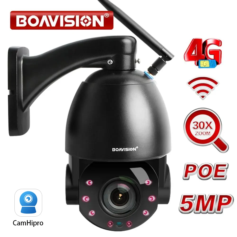 

AI AUTO Tracking 5MP PTZ Dome IP Camera WIFI/4G/POE 30X Zoom CCTV Security Video Camera Audio Speaker 80m IR IP PTZ Cam CamHi