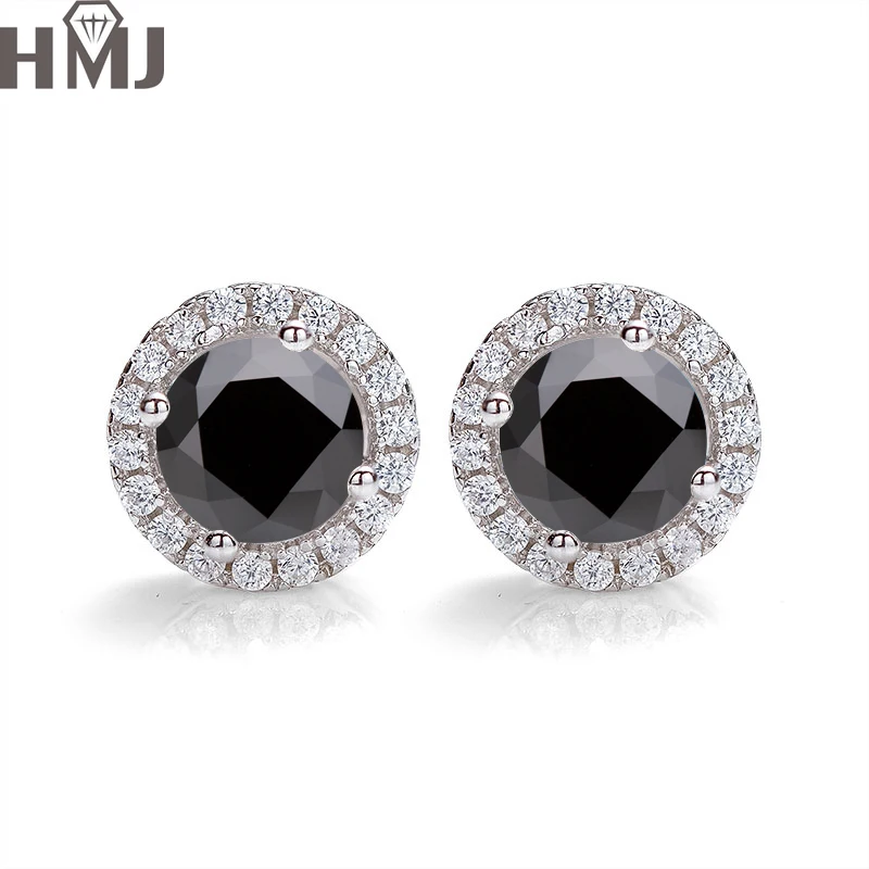 

Real Moissanite Diamond Pure 925 Sterling Silver Stud Halo Earrings 1 Carat D Color VVS1 for Women Wedding Fine Jewelry