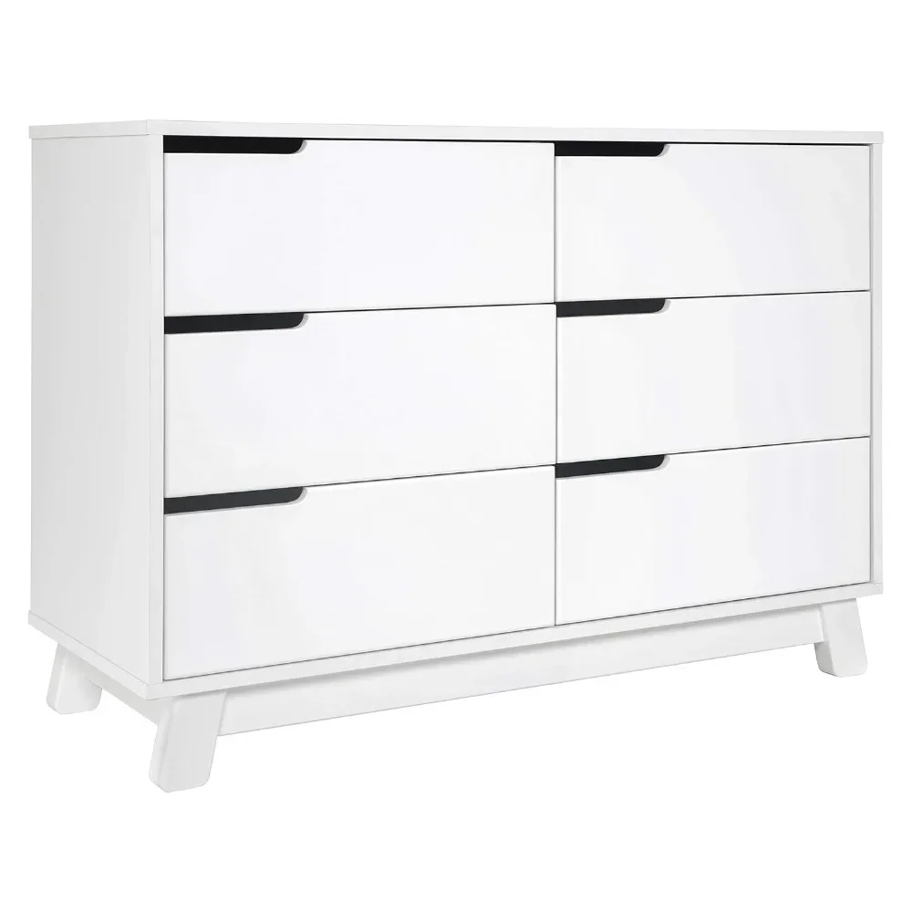 Hudson 6-Drawer Assembled Double Dresser in White, Greenguard Gold Certified