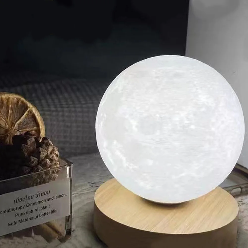 

3D Moon Lamp Bedside Table Lamp, USB Rechargeable Night Light With Base, 3 Lighting Modes, Dimmable LED Desk Light