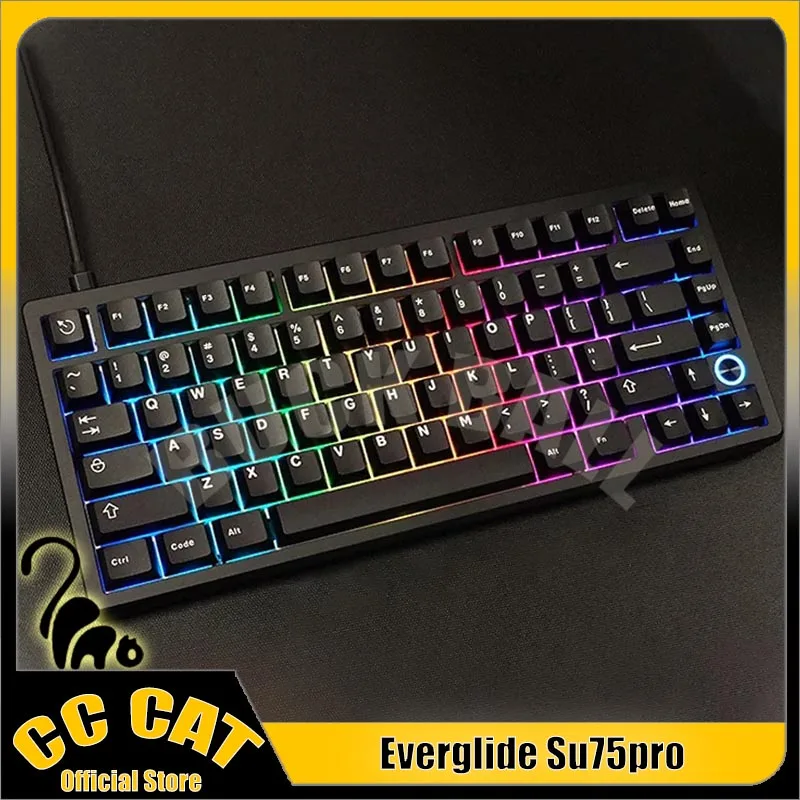 

Клавиатура Everglide Su75pro с магнитным переключателем Su75 Pro, проводная клавиатура, клавиатура с двойной лампой, 8k, геймерская прокладка, 0,001 мм, алюминиевая на заказ
