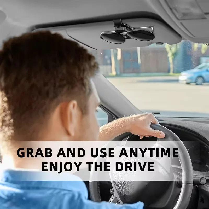

Durable Car Sun Visor Sunglasses Holder Clip Eyeglass Stand Card Ticket Manager Interior Storage Clips Car Accessories