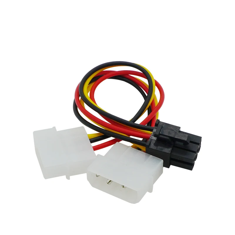 Cable adaptador de corriente para tarjeta de vídeo PCIE, PCI Express de 2x4 pines a 6 pines, 1 unidad