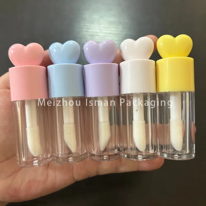 50 ชิ้นขายร้อน 5 มิลลิลิตร 7 มิลลิลิตร Heart Top Mini Big Wand น่ารัก Lip Tint หลอด Big Applicator Lipgloss คอนเทนเนอร์หลอดแปรงไขมัน