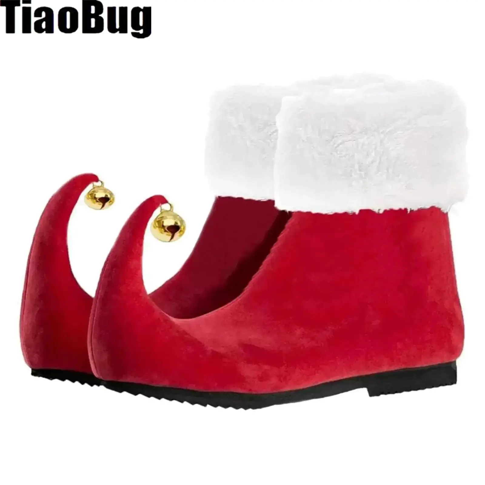 

Мужская или женская рождественская обувь, туфли для эльфа с колокольчиками, рождественский костюм для праздничной вечеринки