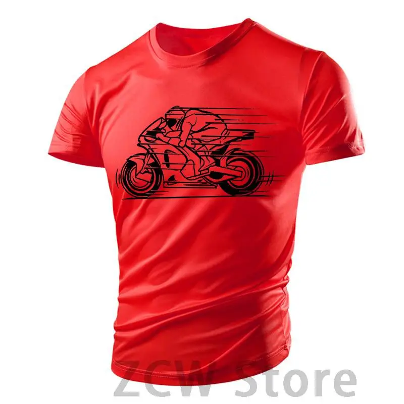 Fun Motorcycle 3d Printing Men\'s Children Street T-shirt Gym Tough Guy Running Breathable Lightweight Sports Summer Tight Tops