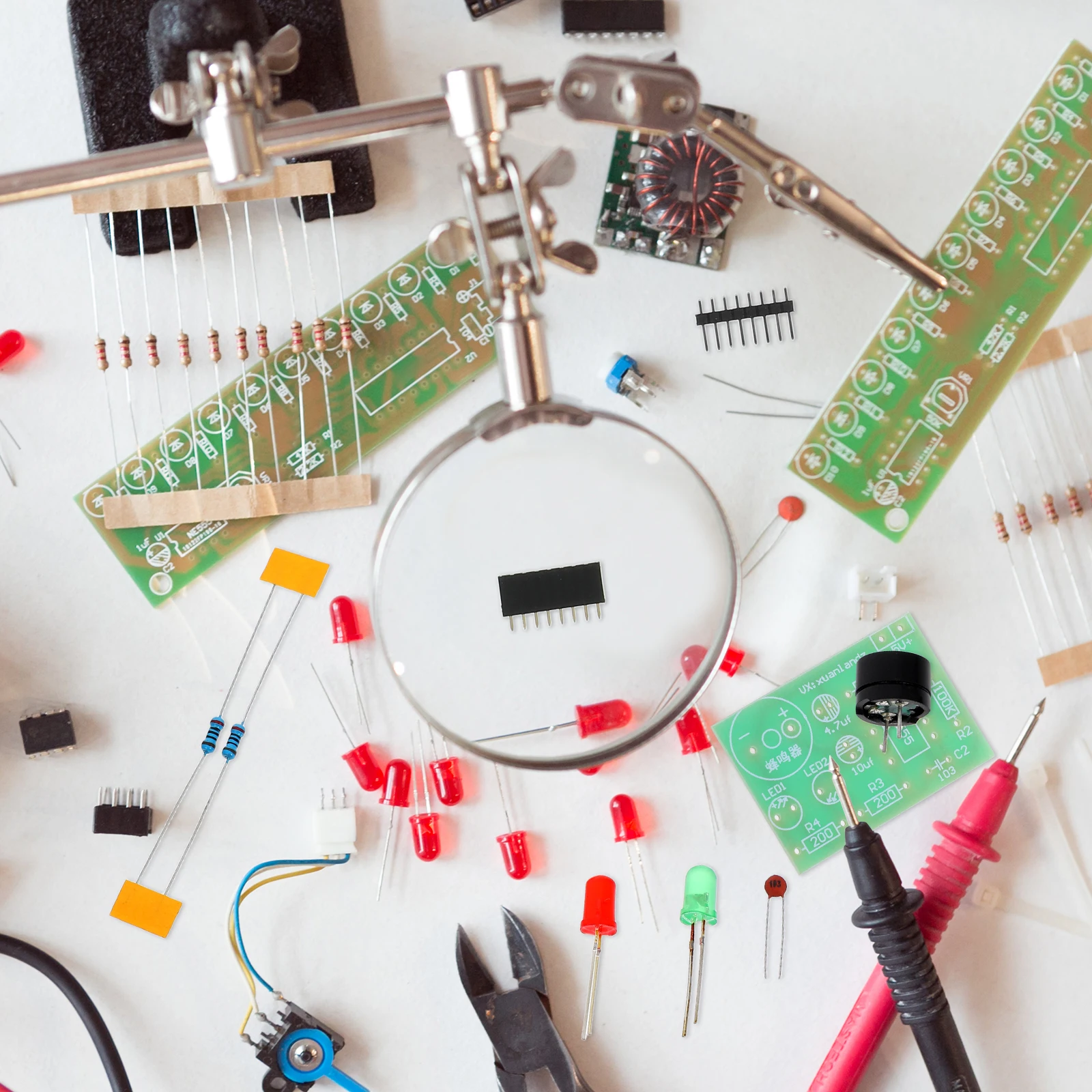

3pcs Electronic Kit NE555 Circuit Timer LED Flashing Project Soldering Board Training Set Dual Light Effects Detailed