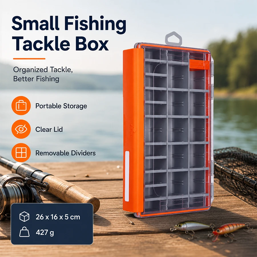 Portable Fishing Gear Box Hard Plastic Adjustable Partition Storage Case for Bait Fish Hooks Outdoor Fishing Equipment