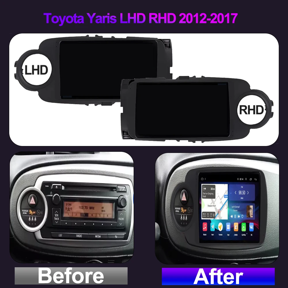 Android 13 Car For Toyota Yaris LHD RHD 2012 -2017 Auto GPS 5G WIFI Navigation DSP Carplay Radio Multimedia Player no 2 din dvd