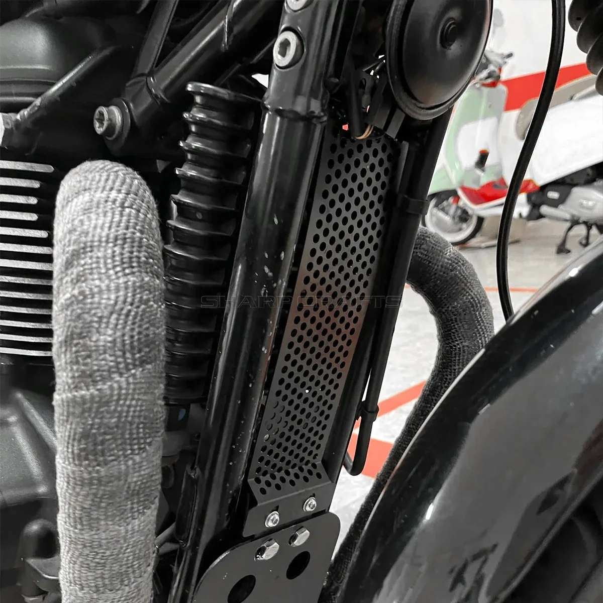 Motorcycle Accessories Engine Guard Oil Cooler Cover Cap Net For Triumph Bonneville T100 SE Thruxton 900 Steve Mcqueen Scrambler view 6