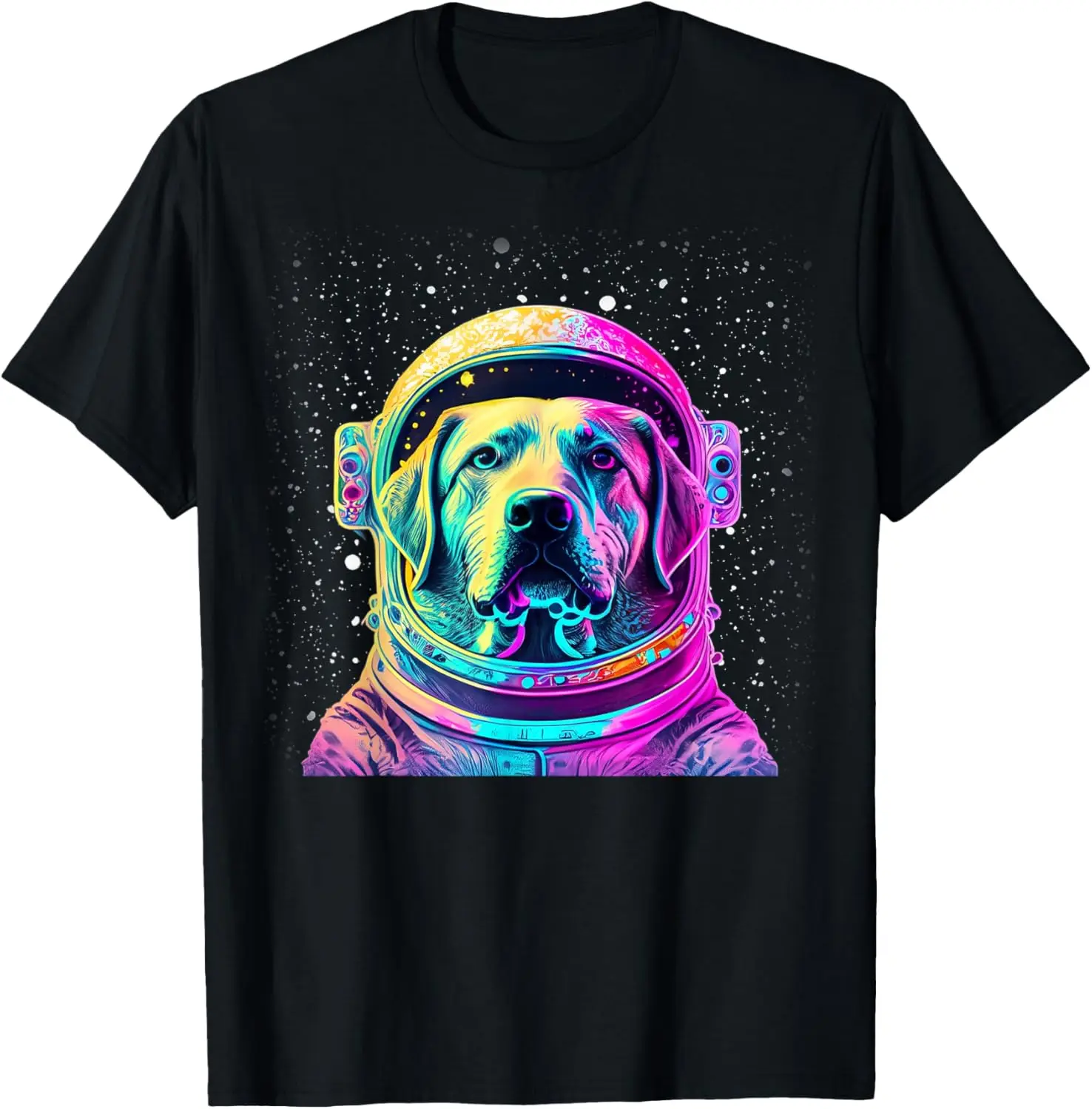 Space Dog: Labrador Astronauta Adventure Camiseta colorida de galaxia