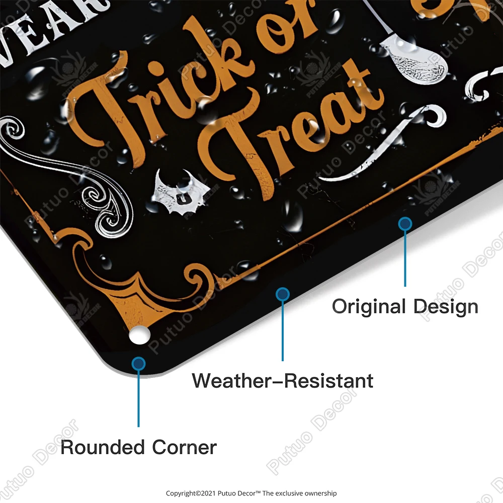 Putuo Decor 1pc Vintage Sign Funny  Metal Sign, Suitable for Family, Theme Library Restaurant Decoration, Holidays, Halloween