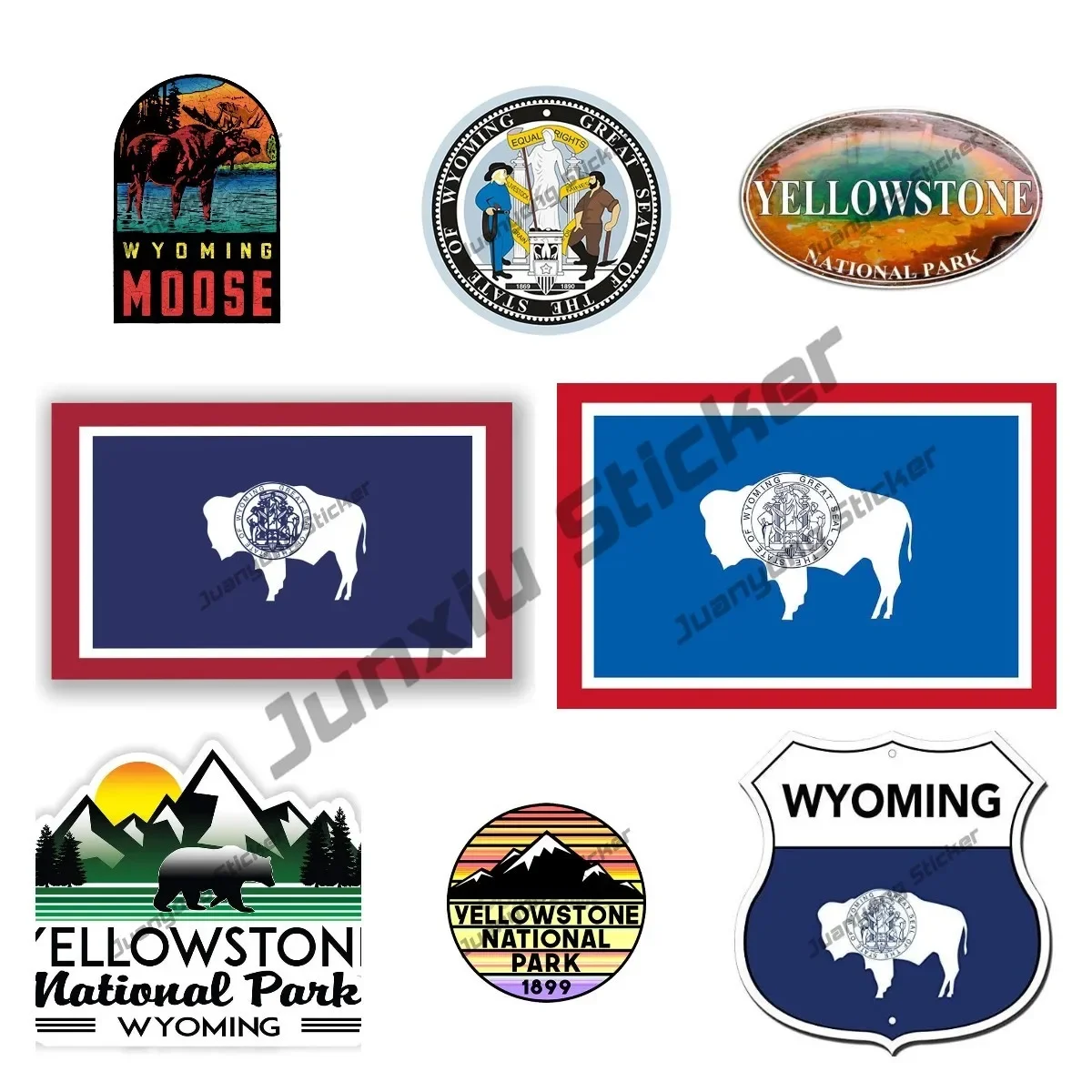 

Funny Decals Wyoming State Flag Decal State Animal Wyoming Night Sticker Official Flag of Wyoming Stickers Premium Quality Vinyl