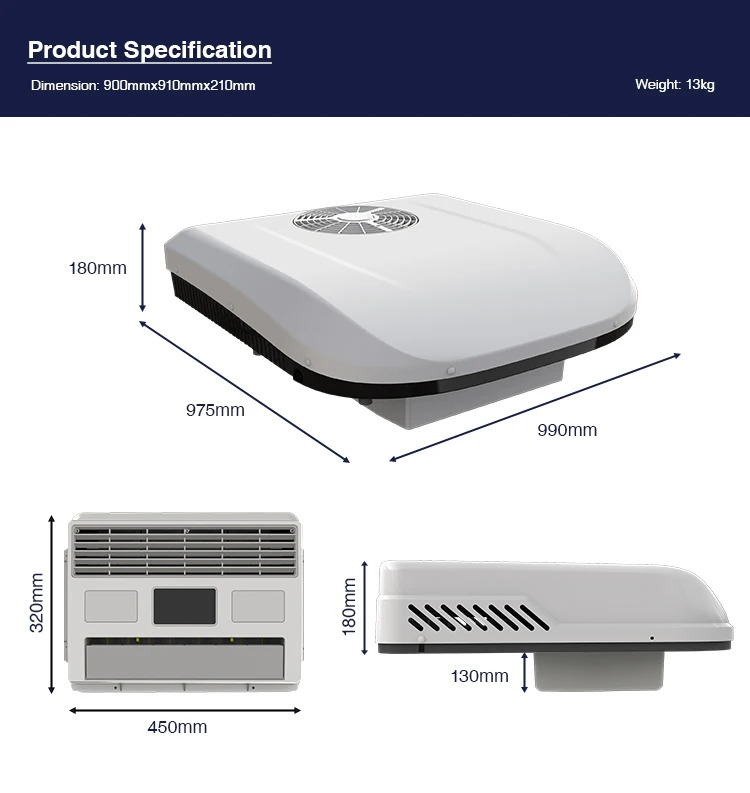 Easly Install Split Truck Air Conditioner 12v Dc Air Conditioner Compressor Roof Top Car